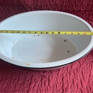 Rare VTG Lisk White Enamelware Chippy Basin
